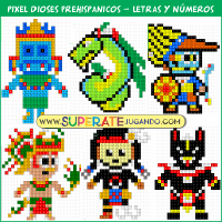 Pixel Dioses Prehispanicos - Letras y Numeros5